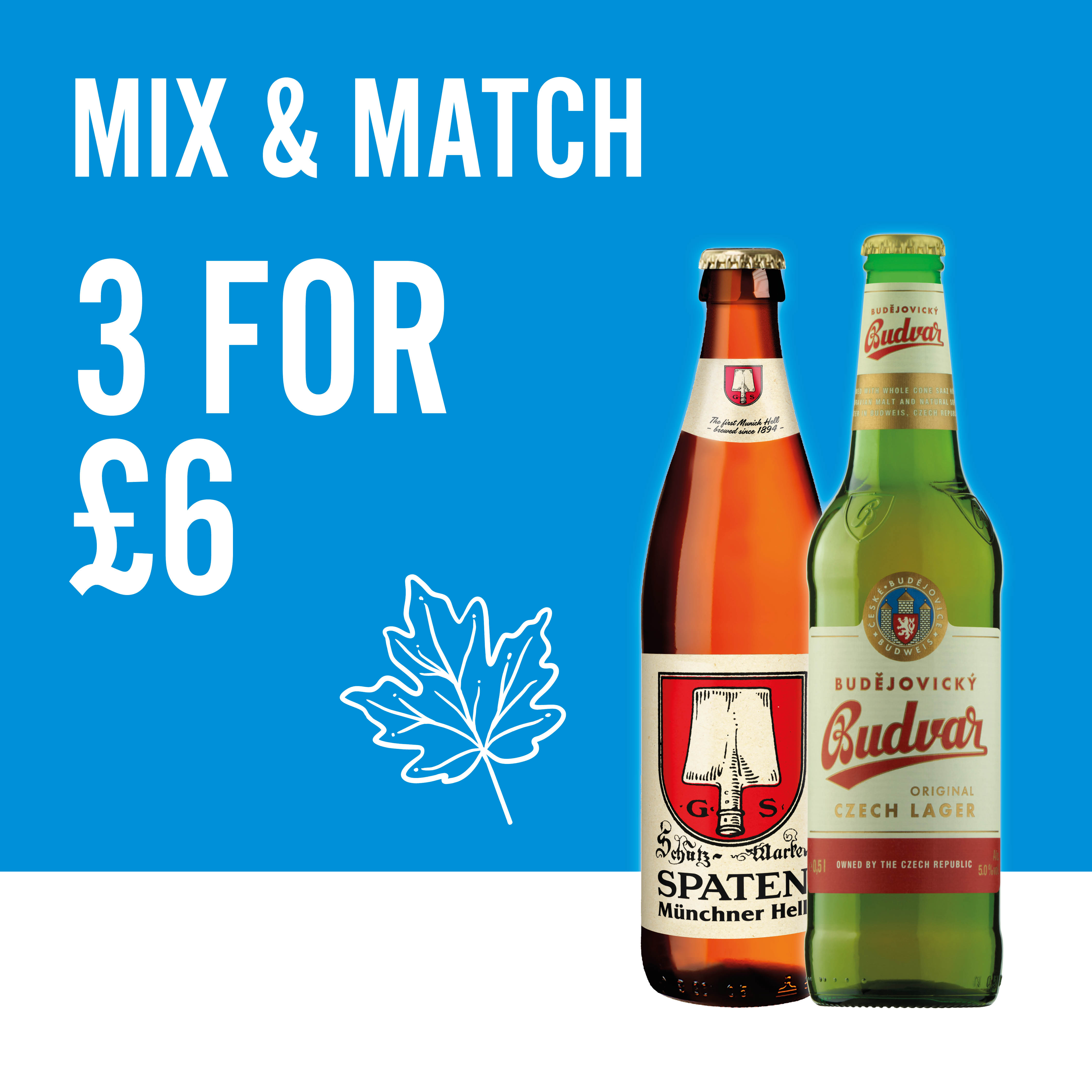 Mix and match 3 for £6