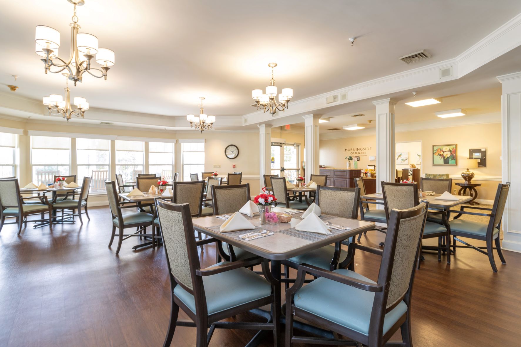 Morningside of Auburn boasts a spacious dining area for our seniors!