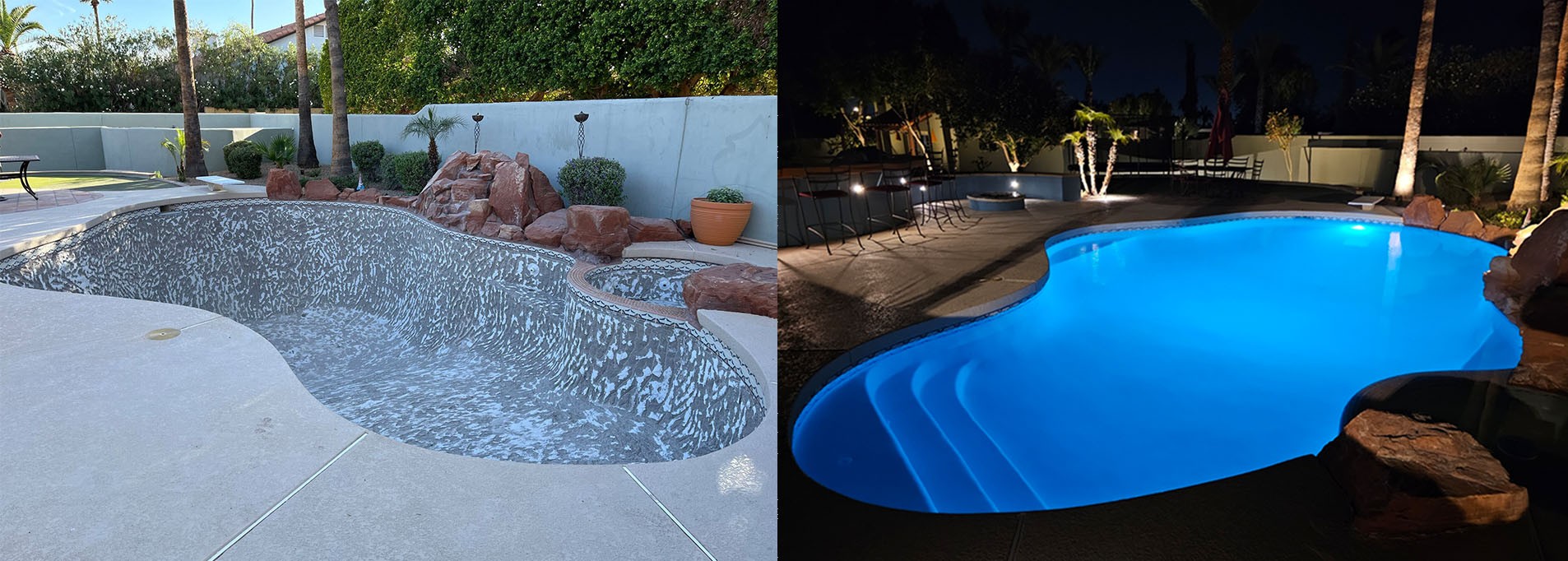 Before & After residential pool remodel