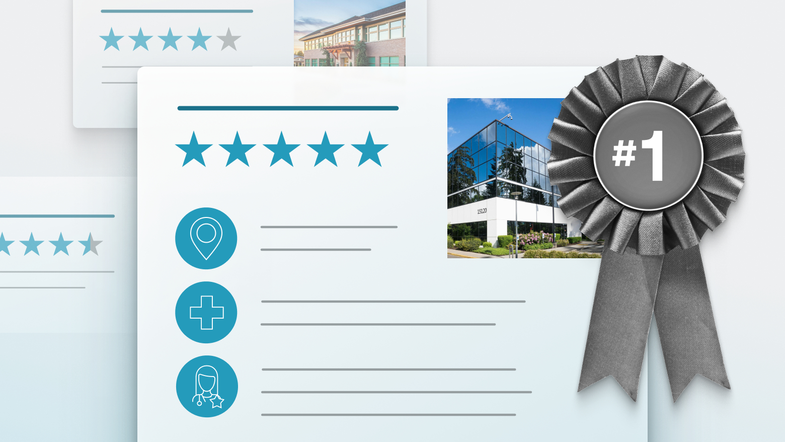 Image that shows winning healthcare landing page in search results