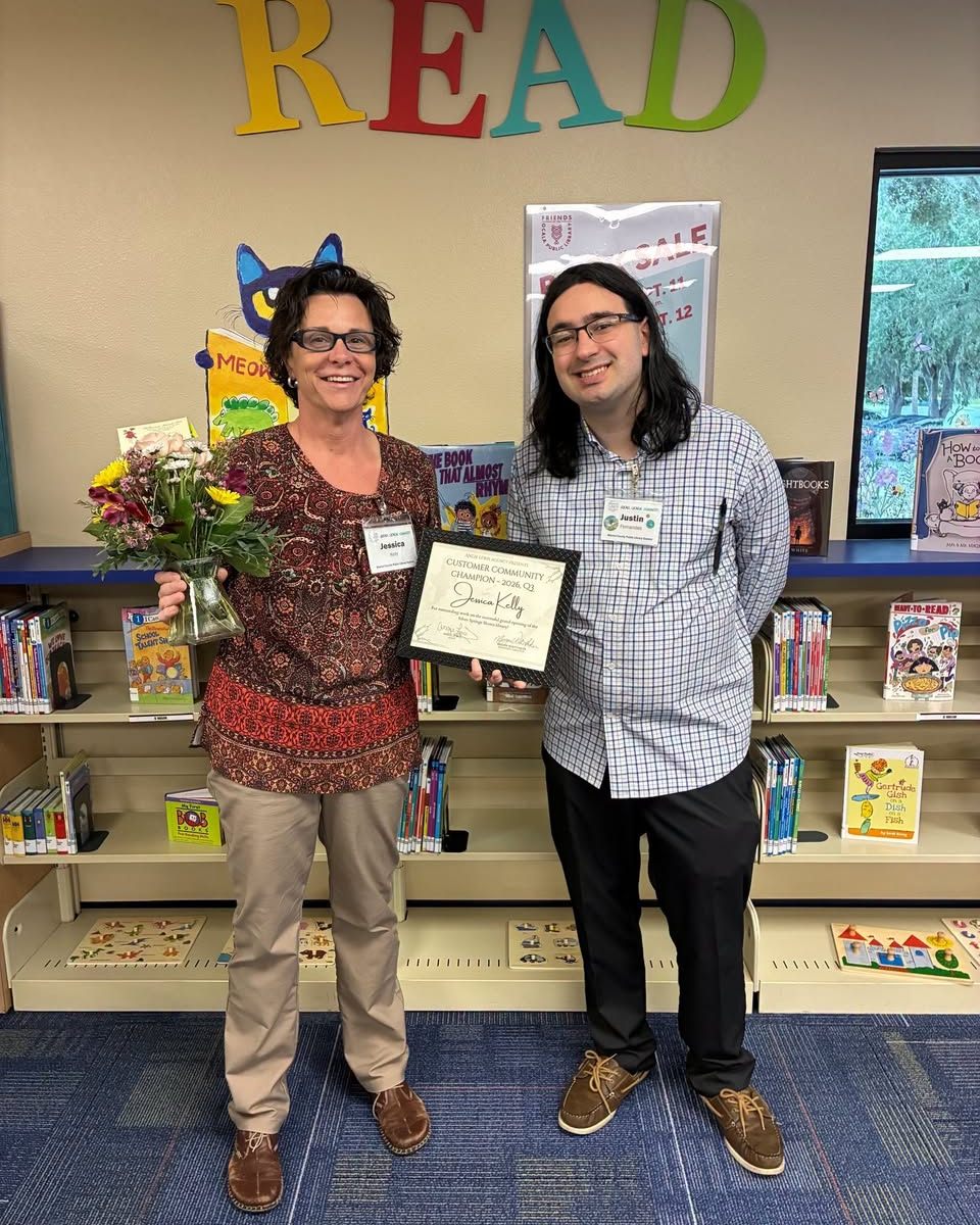 2026 Q3 Customer Community Champion! Congratulations to Jessica Kelly on her dedication to bringing the new Silver Spring Shores Public Library to life. Thank you for making our community a better place!