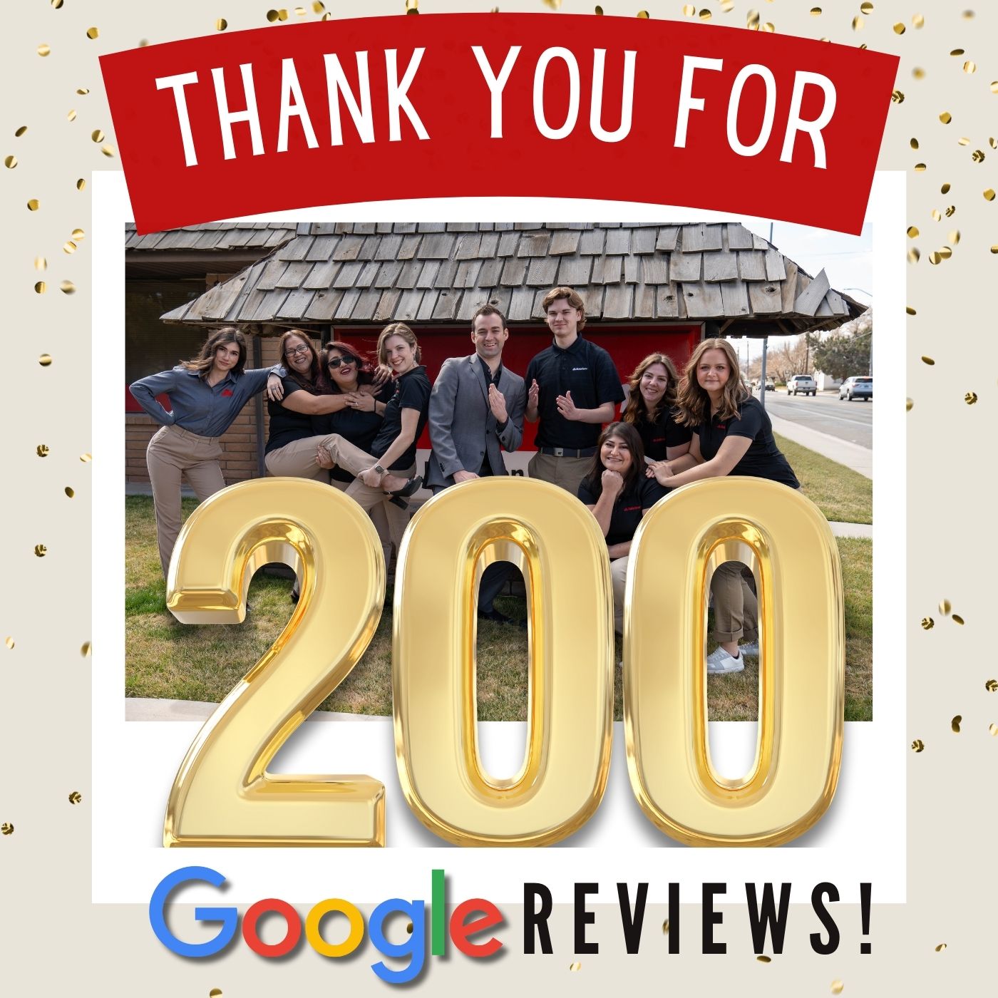 THANK YOU to our amazing customers for 200 Google Reviews!