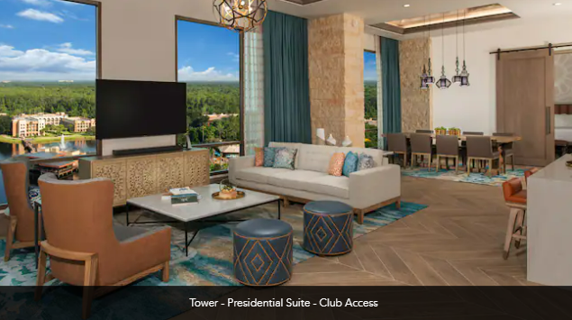 Disney's Coronado Springs Resort Tower Presidential Suite Living Room
