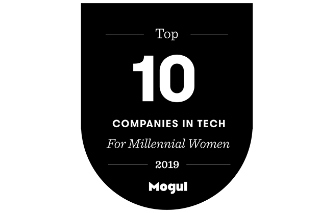 2019 Top 10 Companies in Tech for Millennial Women logo