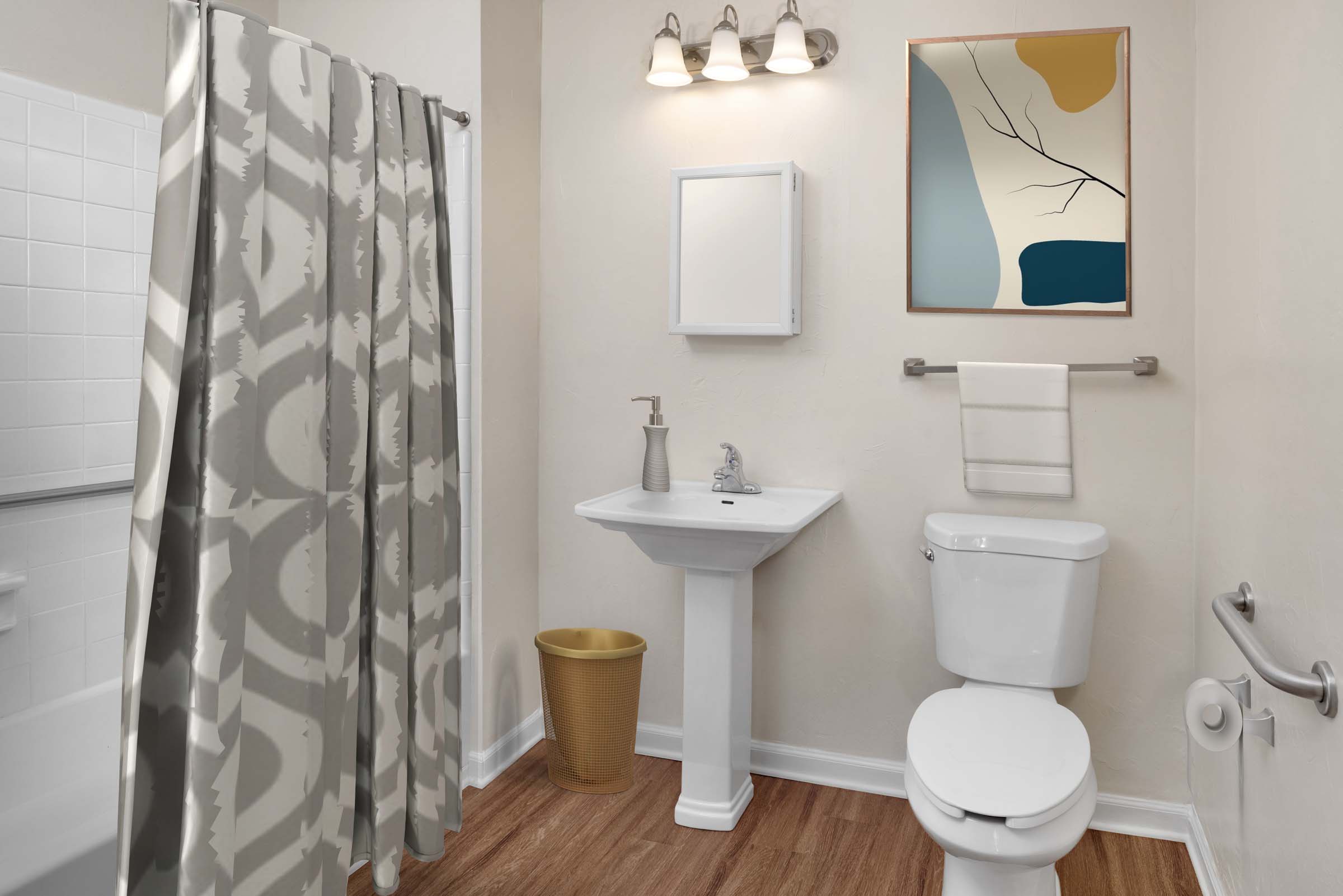Bathroom with spacious bathtub at Camden Touchstone apartments in Charlotte, NC