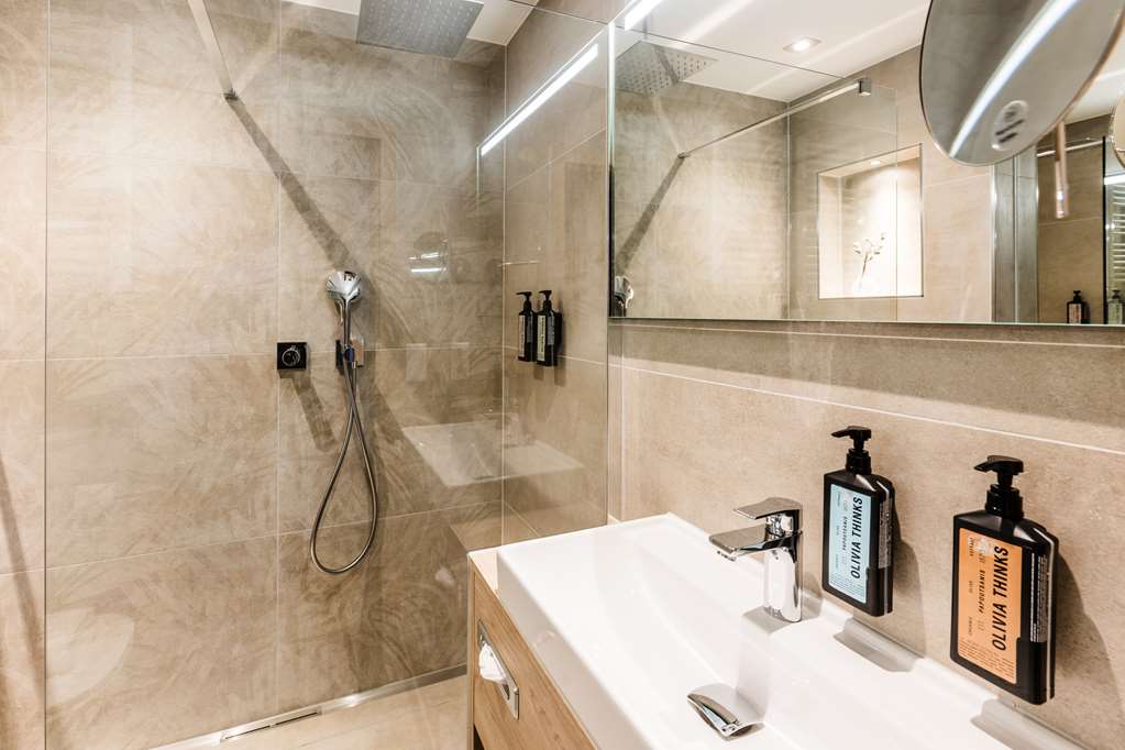 Bath room with walk in shower