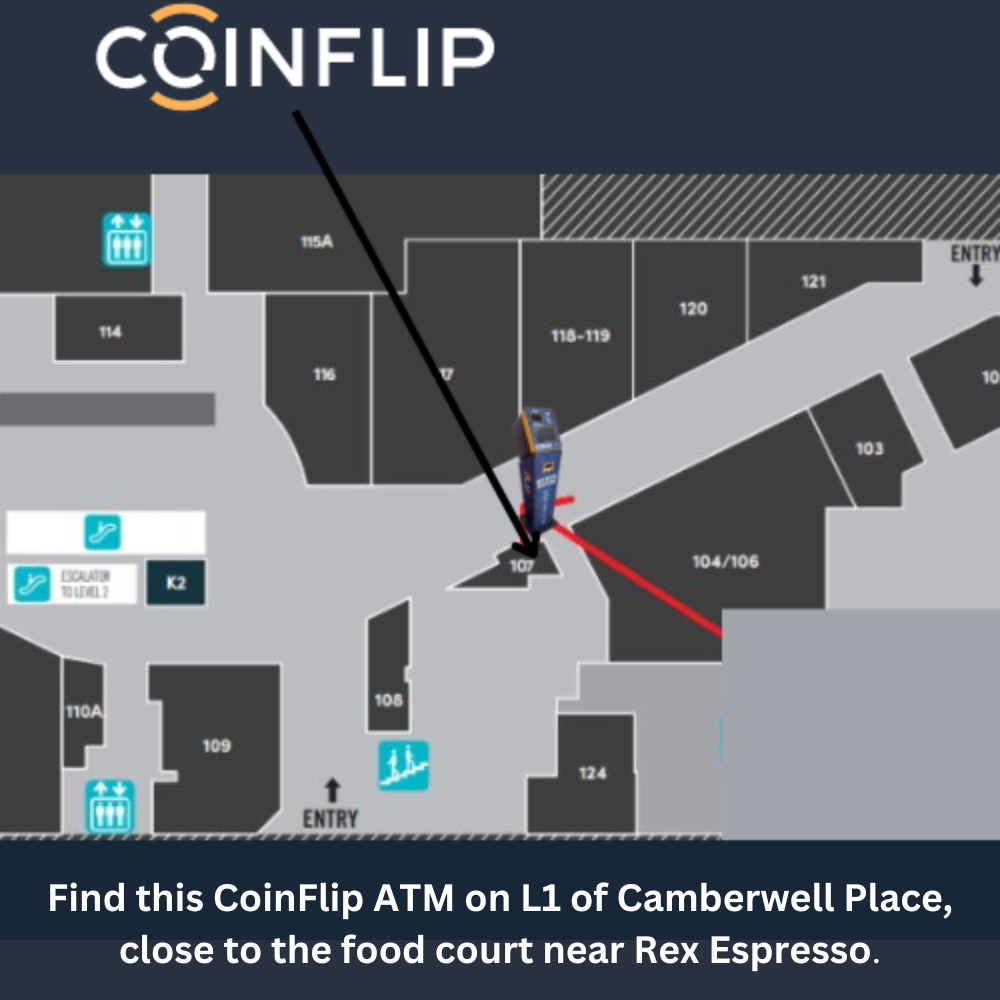 CoinFlip Bitcoin ATM - Camberwell Place (Camberwell) Camberwell (13) 0068 9526