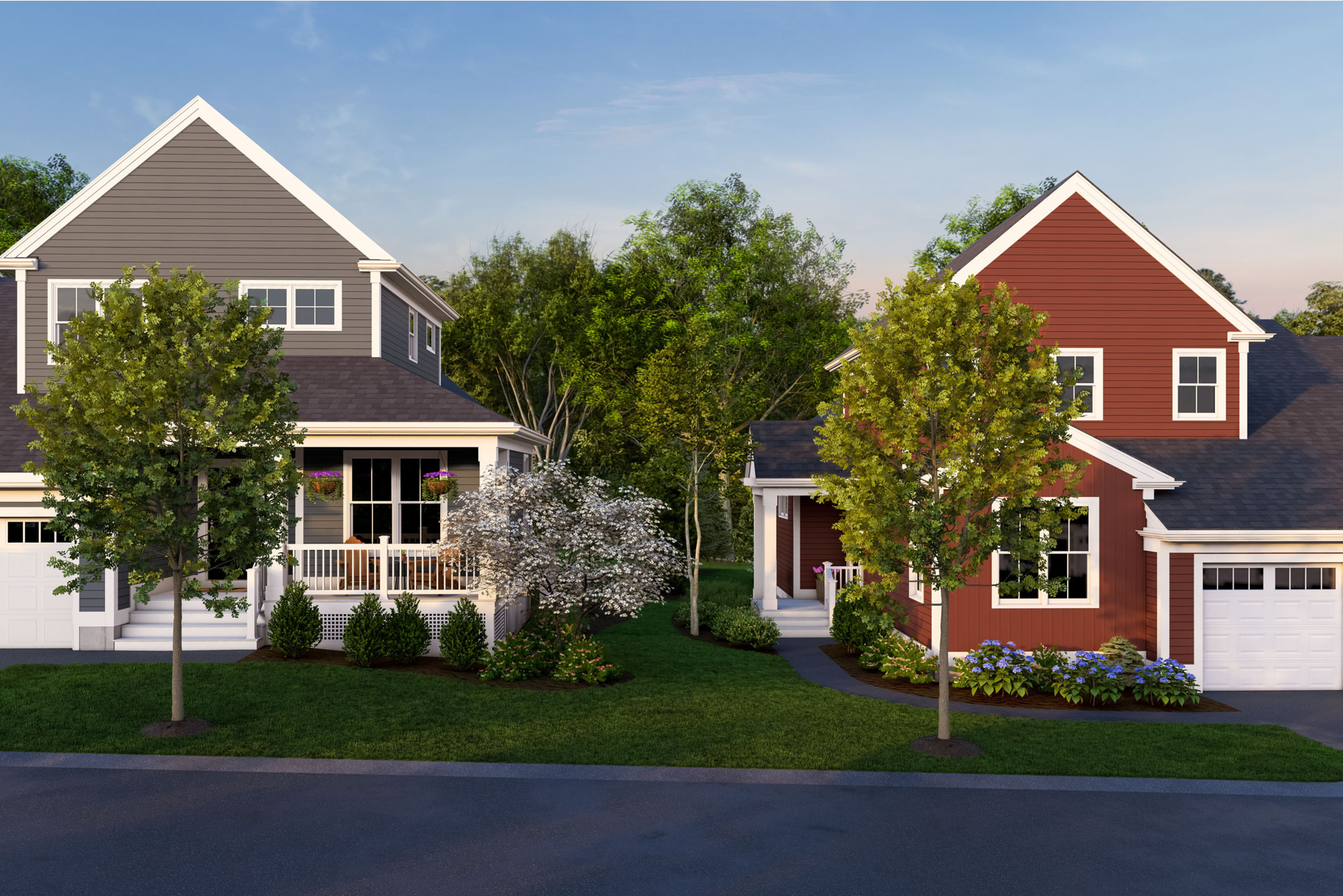 Townhomes, Duplexes, and Single-Level Flats at Alden's Reach.