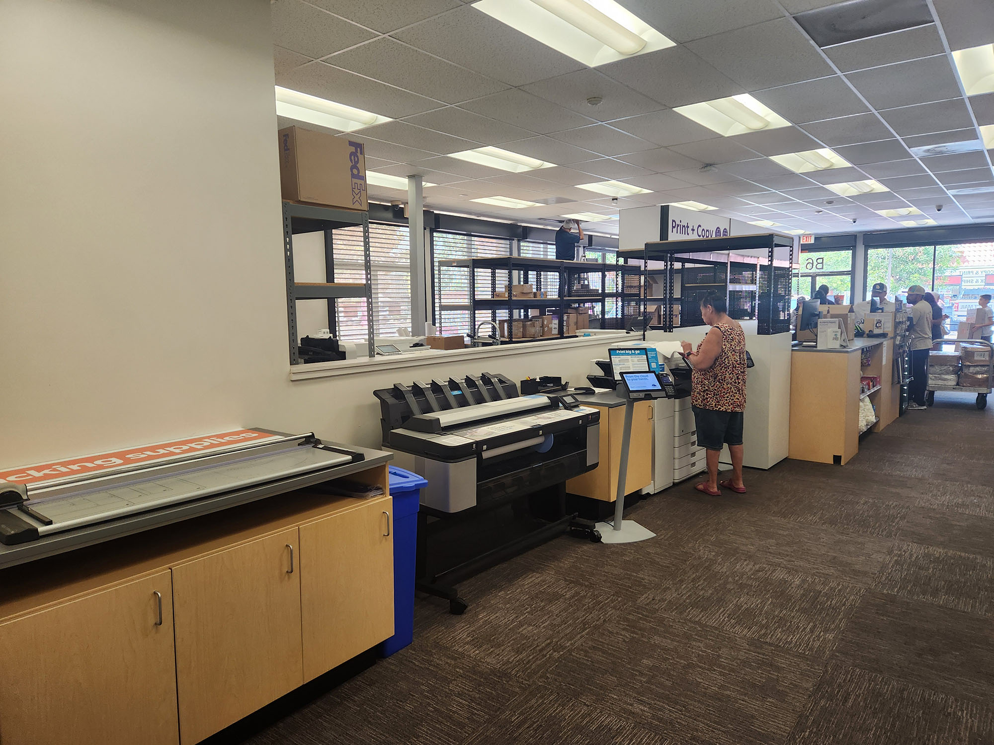 Large Format Printing and Production Area &ndash; Production area with large format printers and finishing equipment for posters, blueprints, and signage.