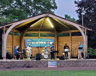 The Bandshell in Roxbury where the Roxbury Arts Alliance has summer outdoor concerts. Cindy does her volunteer community involvement with this organization inside the theater and outside at the Bandshell