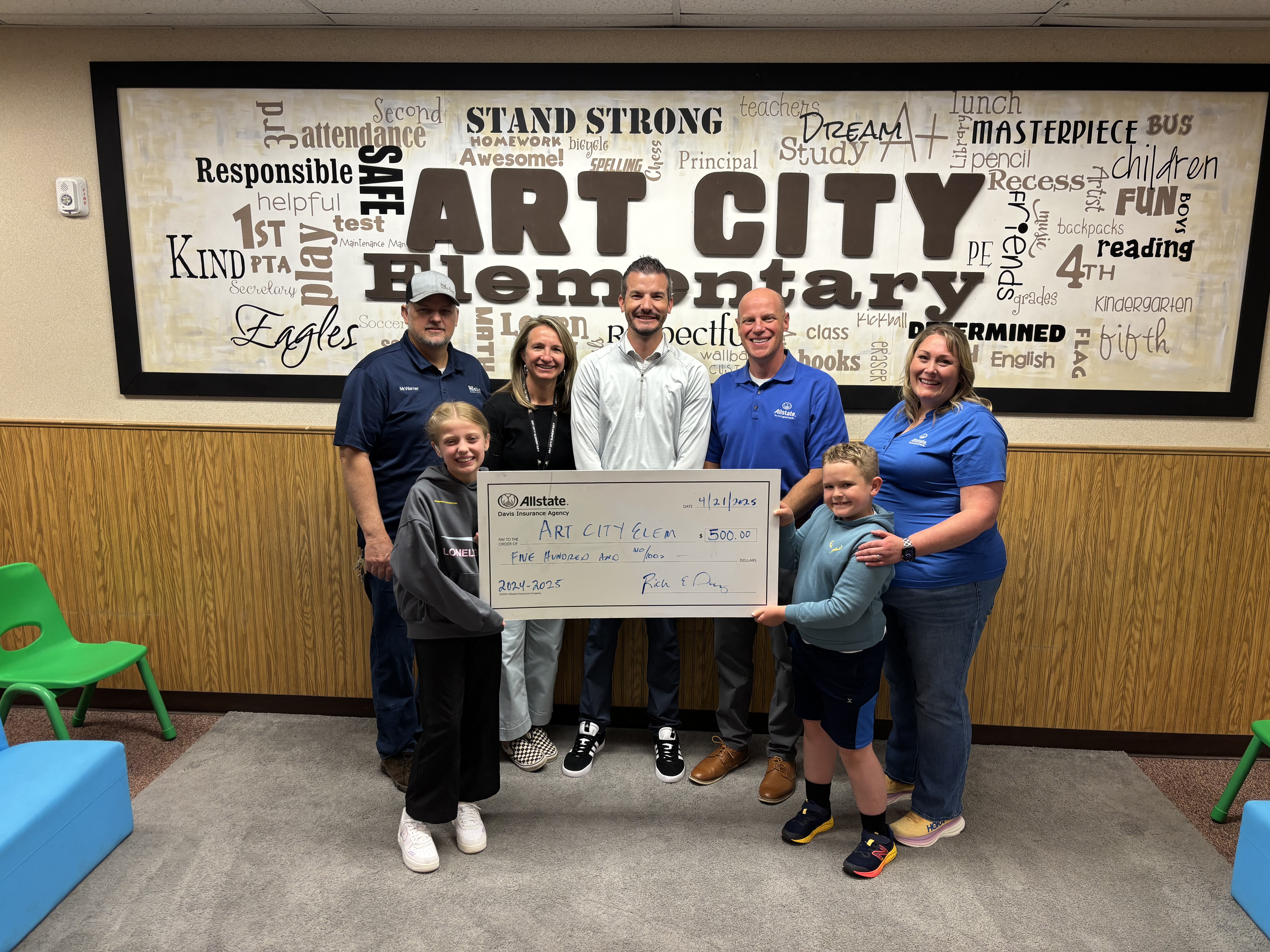 Recent donation to a local elementary school as part of Allstate's Good Hands community grant.