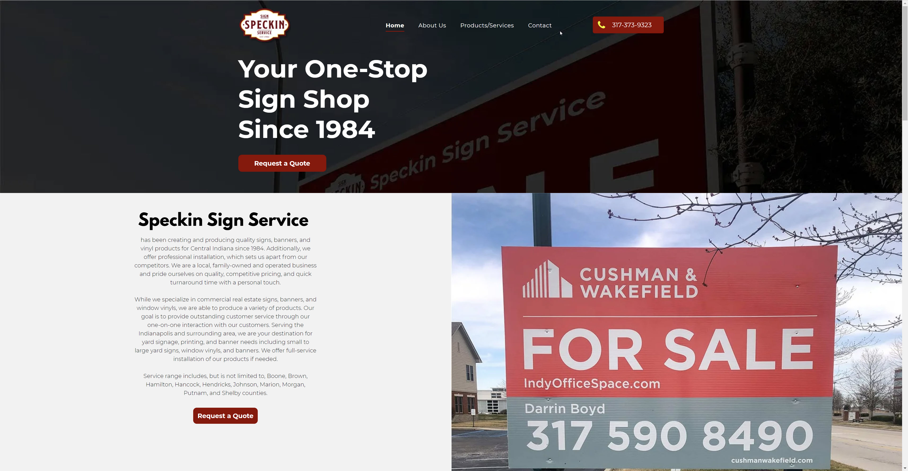 Speckin Sign Service Website Image- launched 2021