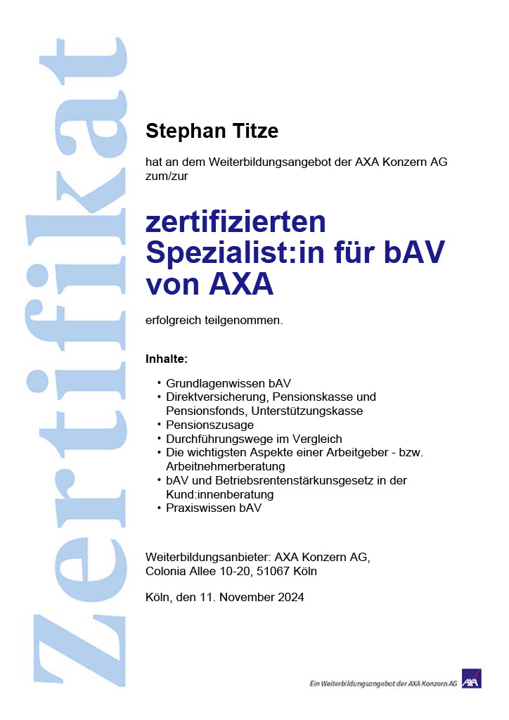 Kundenbild groß 8 AXA & DBV Versicherung Kiel Titze & Bliesner oHG