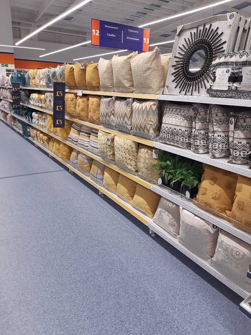 B&M's brand new store in Warrington stocks a charming range of home decor, including cushions, throws and much more.
