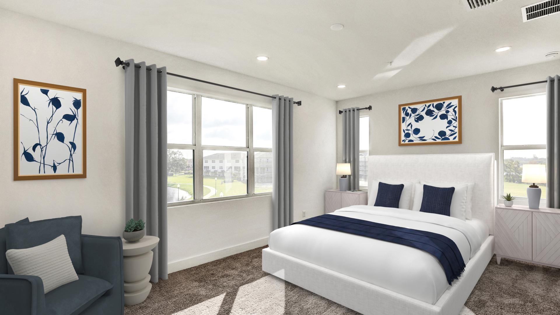 Spacious primary bedroom suites