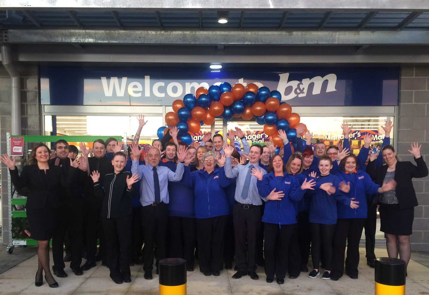 The B&M colleagues at B&M Inshes before the store was officially opened.