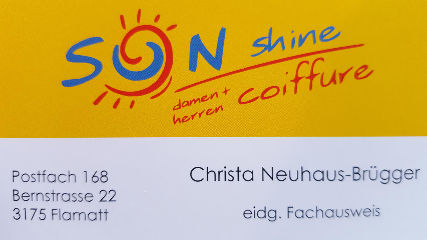 Coiffure Sunshine, Bernstrasse 22 in Flamatt