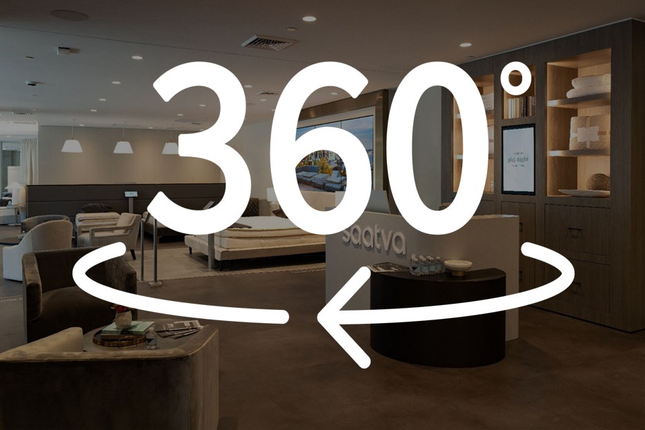 Interactive 3D virtual tour of the Saatva Viewing Room in Seattle, Washington.