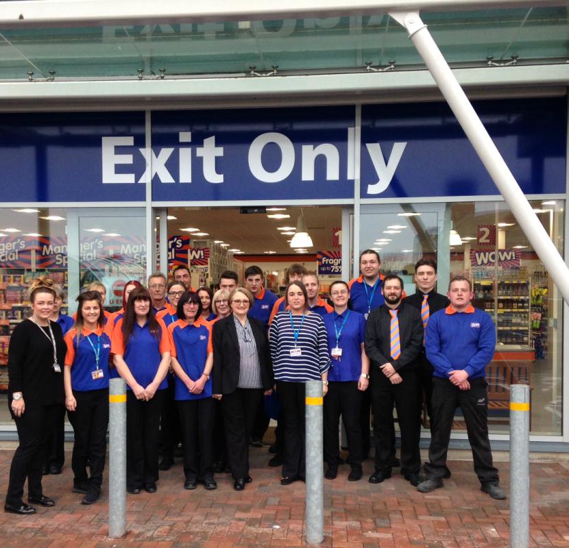 Staff at B&M Roker on opening day, eager to start the day's sales