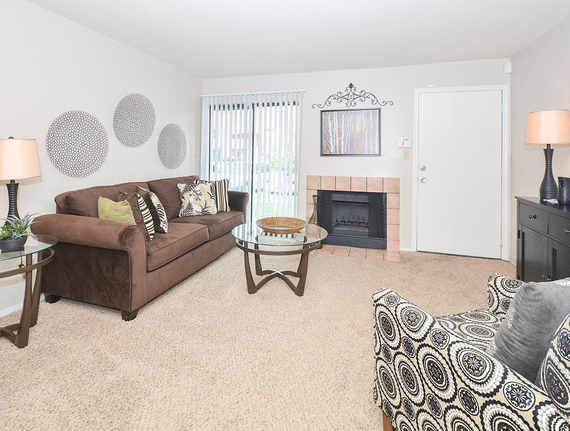 Living Room With Fireplace