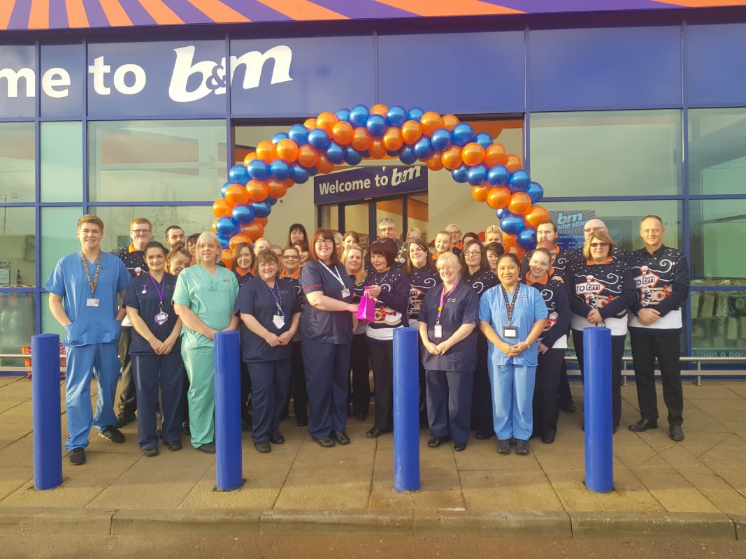 Claire and the team from the Royal Gwent Hospital Baby Unit were B&M Newport's special VIP guests for the day. They received £250 worth of B&M vouchers as a thank you for opening the store.