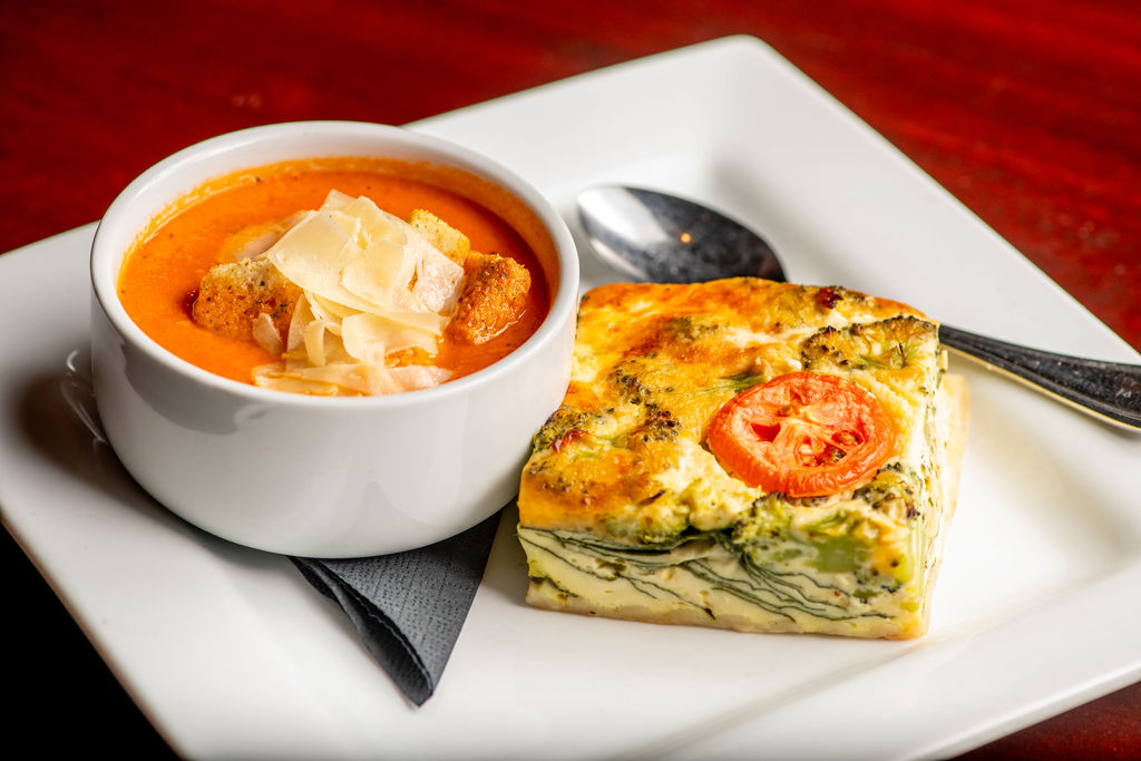 Pick Two Combo with the Tomato Basil Soup & Garden Quiche