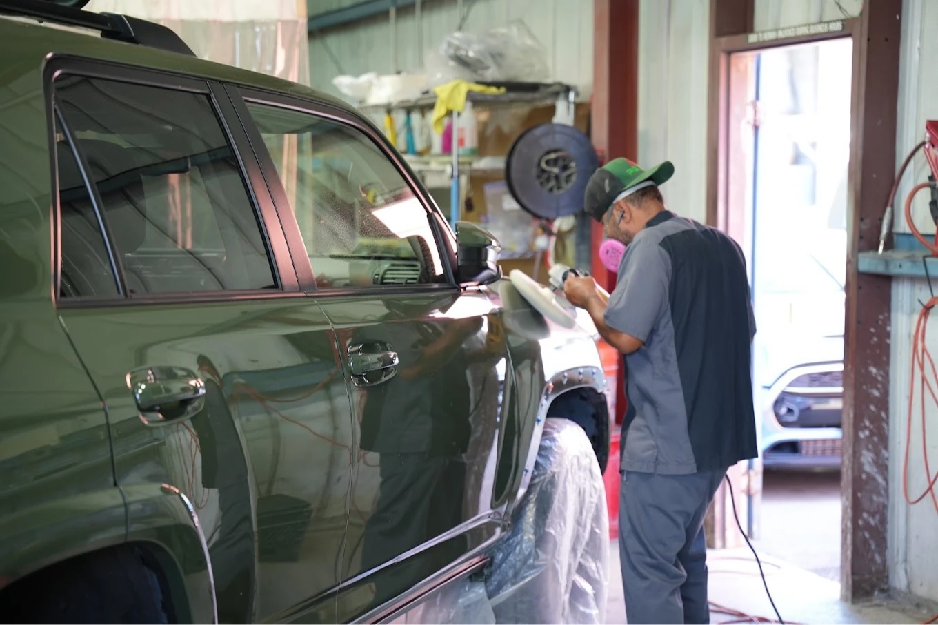 Auto painting process, Husteads Auto Body in Berkeley, CA.