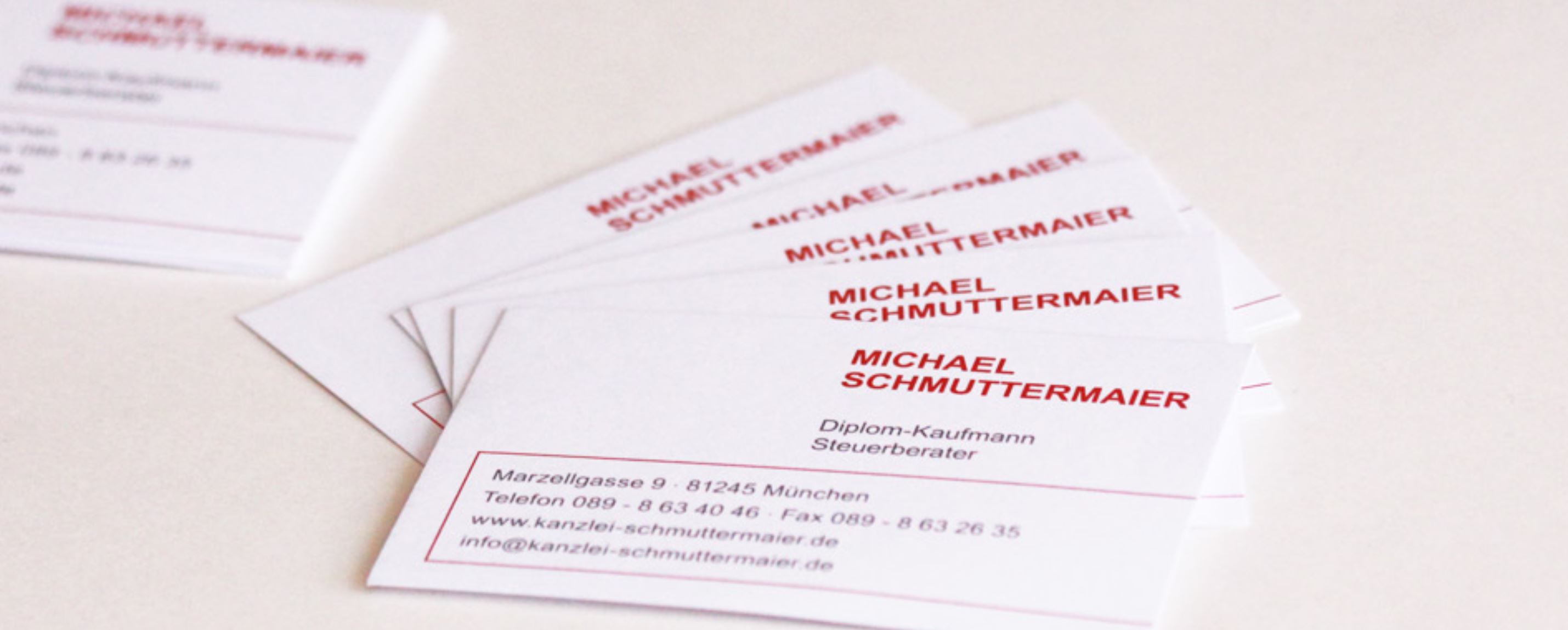 Visitenkarten - Steuerberater Kanzlei Michael Schmuttermaier München