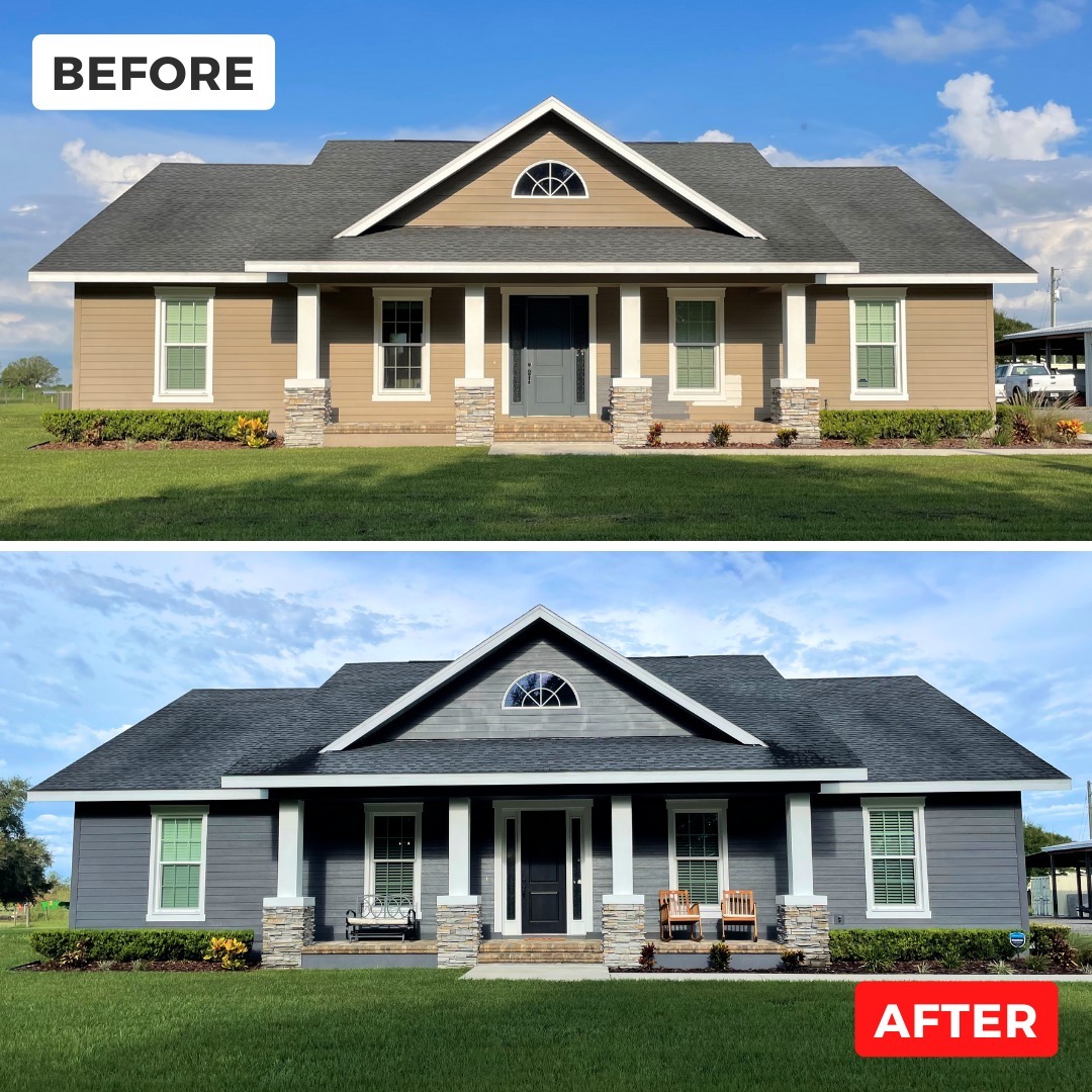 Before and after exterior project