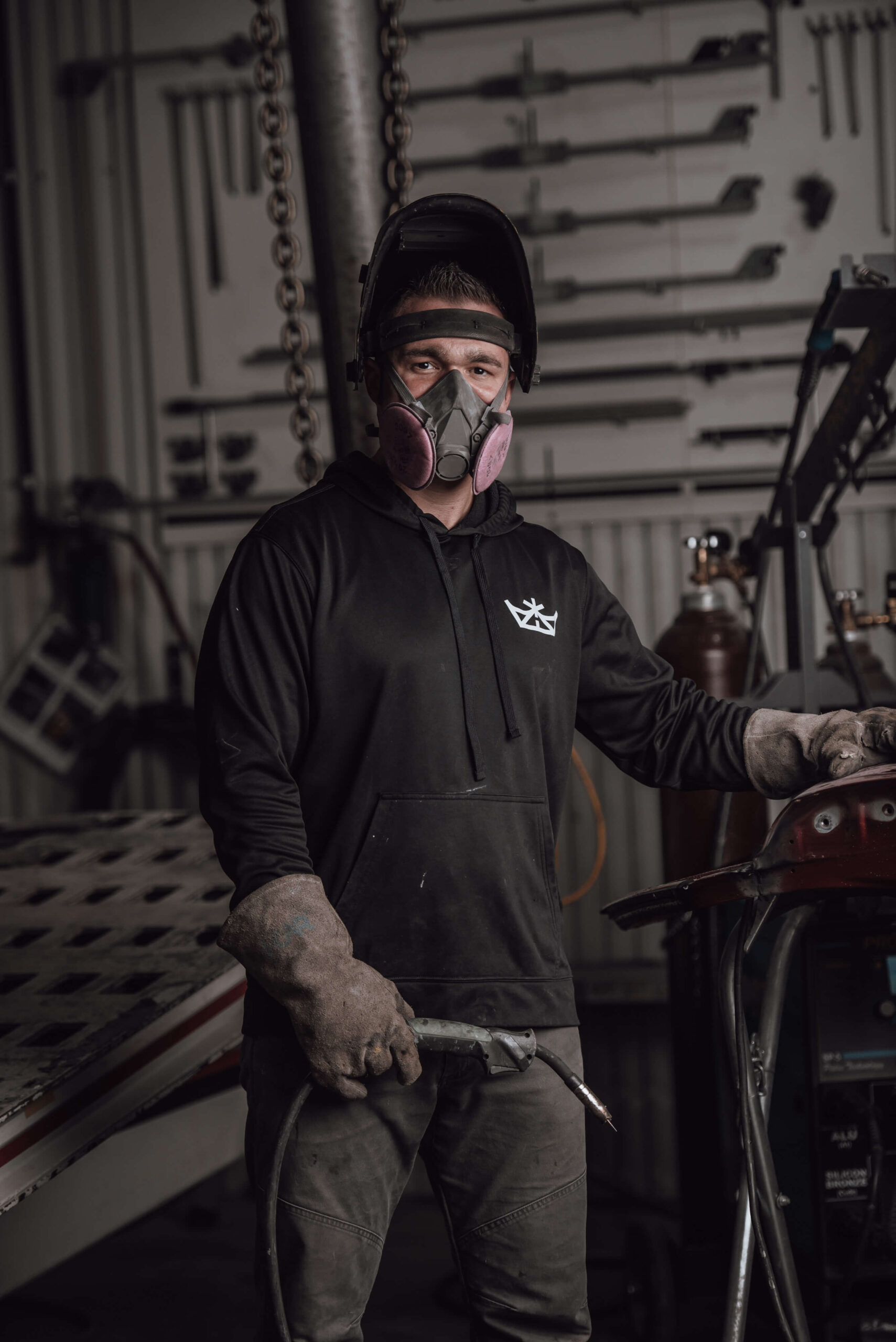 Collision Leaders Technician welding and returning your vehicle to its former glory.