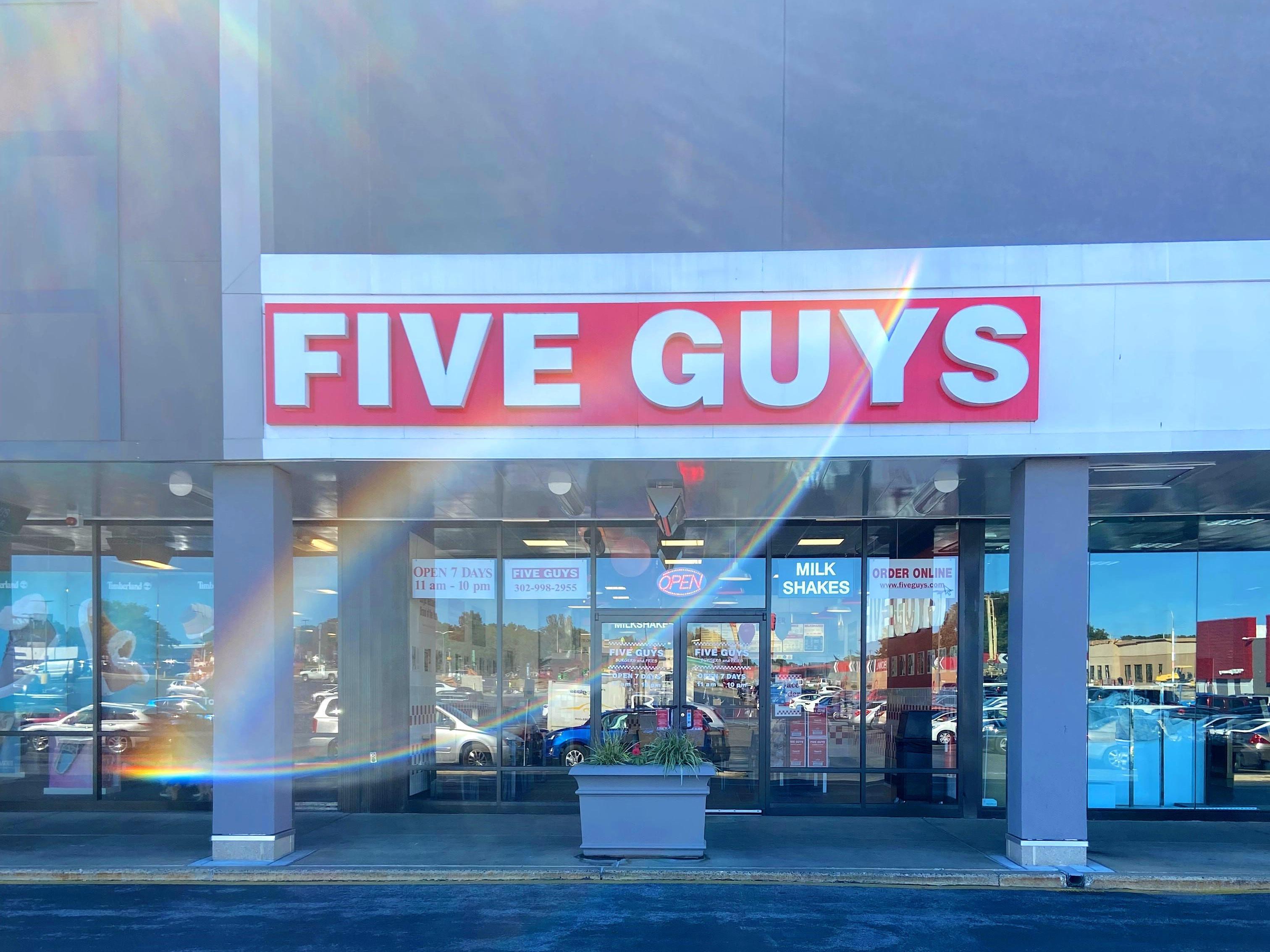 Five Guys at 3234 B Kirkwood Highway in Wilmington, Delaware.