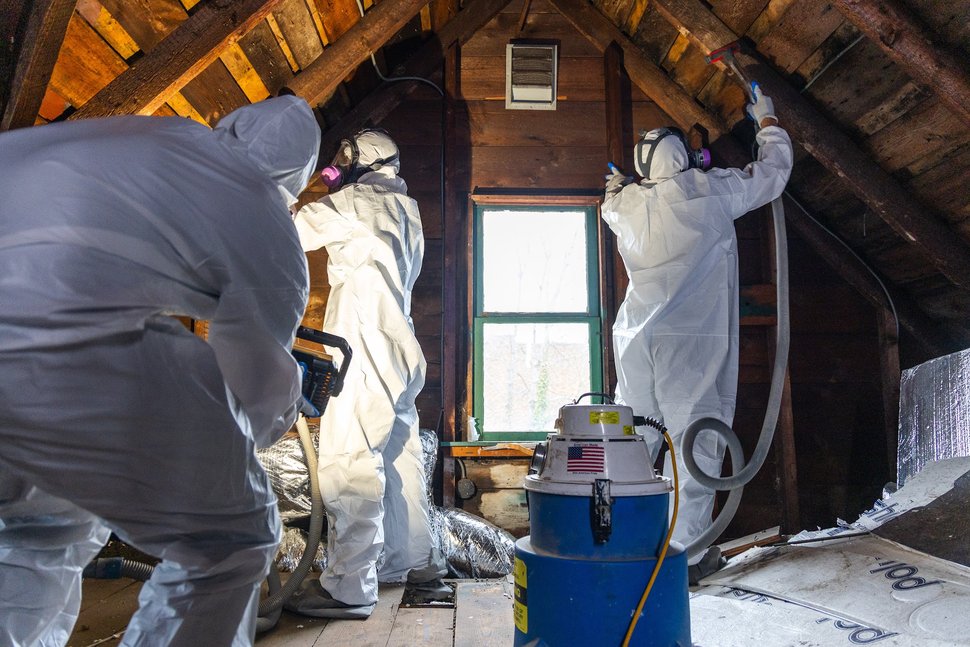 HEPA vacuum work during a CT Mold Remediation Specialists remediation project. 