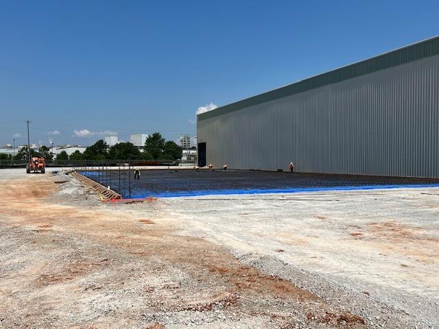 Industrial warehouse construction with metal building and concrete work by general contractor in Decatur Alabama