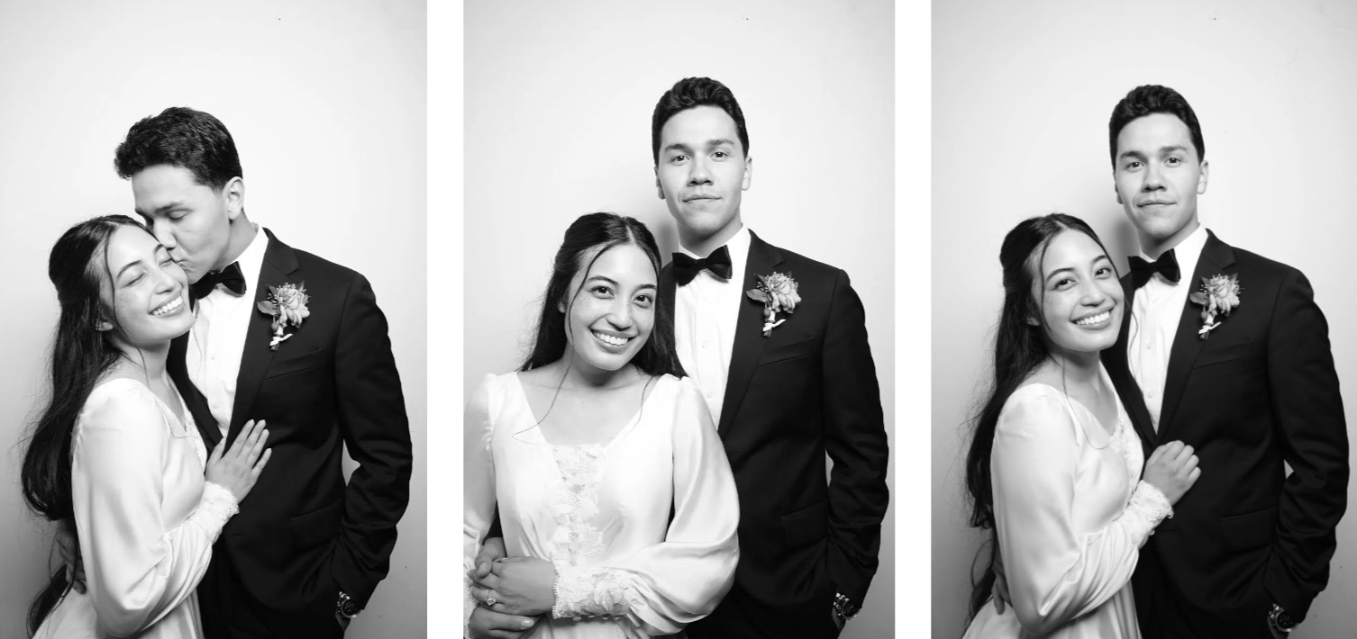 Wedding Couple. Photo-booth. Bride and Groom