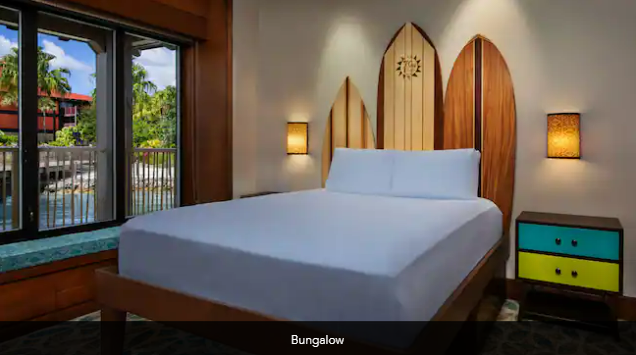 Disney's Polynesian Village Resort Bungalow 1 King Bed with 1 Queen Bed with 1 Queen-Size Pull Down Bed and 2 Single Pull Down Beds