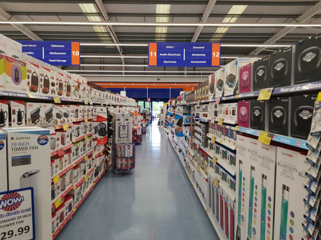 The great range of electricals on offer in B&M Anglia.
