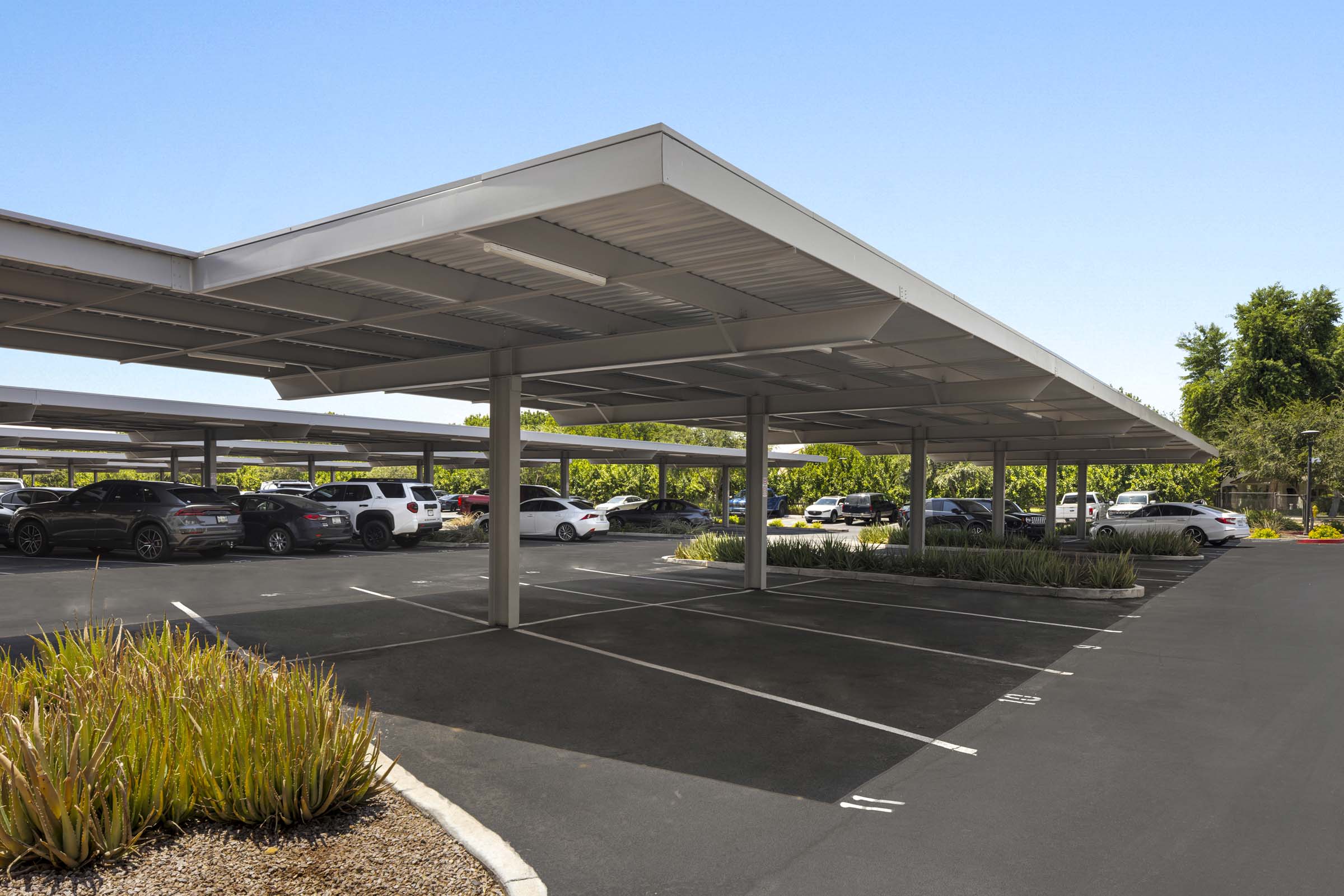 Rentable covered carport parking spaces at Camden Gilbert apartments in Gilbert, AZ 