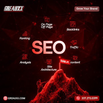 SEO and search engine optimization services by Greauxx &mdash; rank higher on Google in Lafayette LA and Miami FL