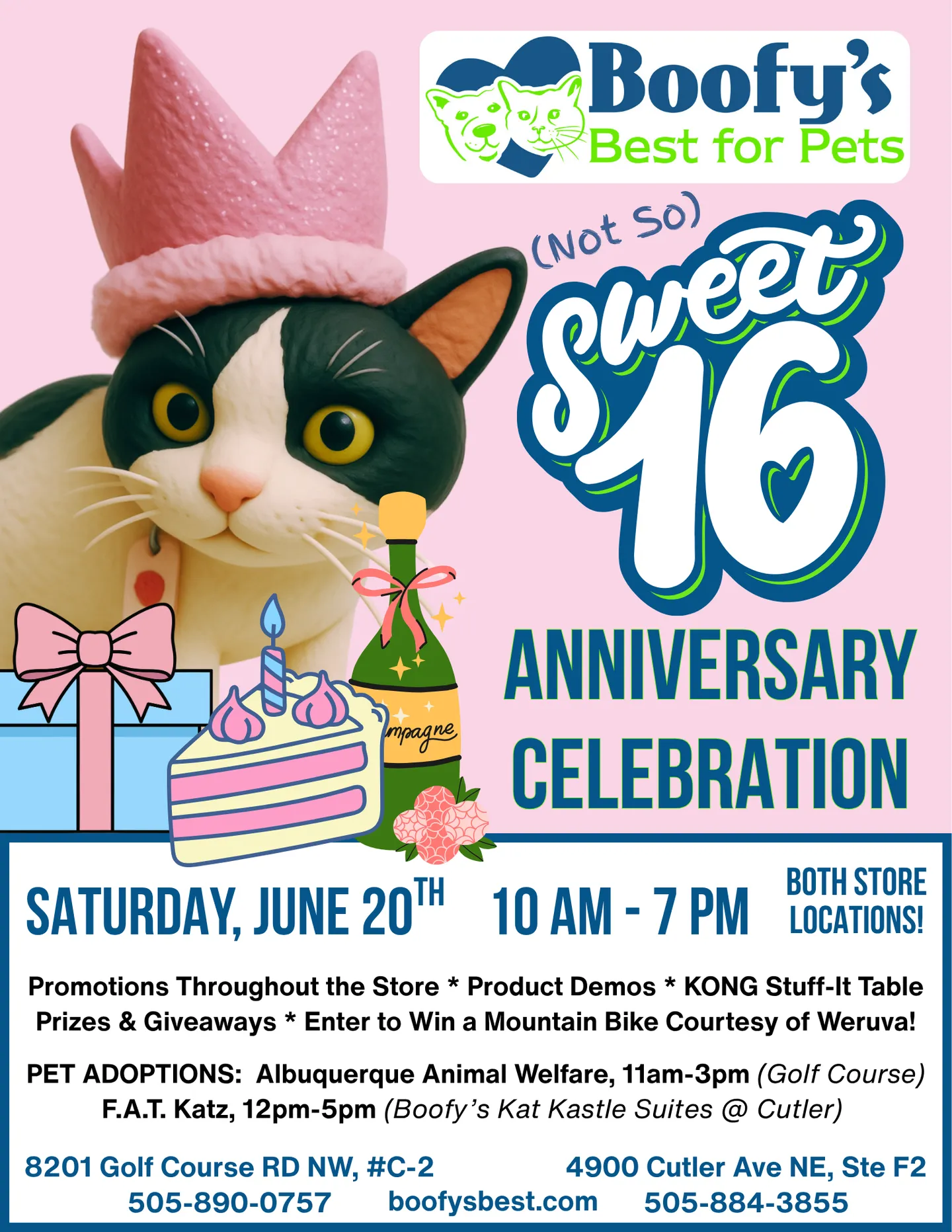 Image of Local Pet Event Boofy's (Not So) Sweet 16 Anniversary Party (both stores) Nearby