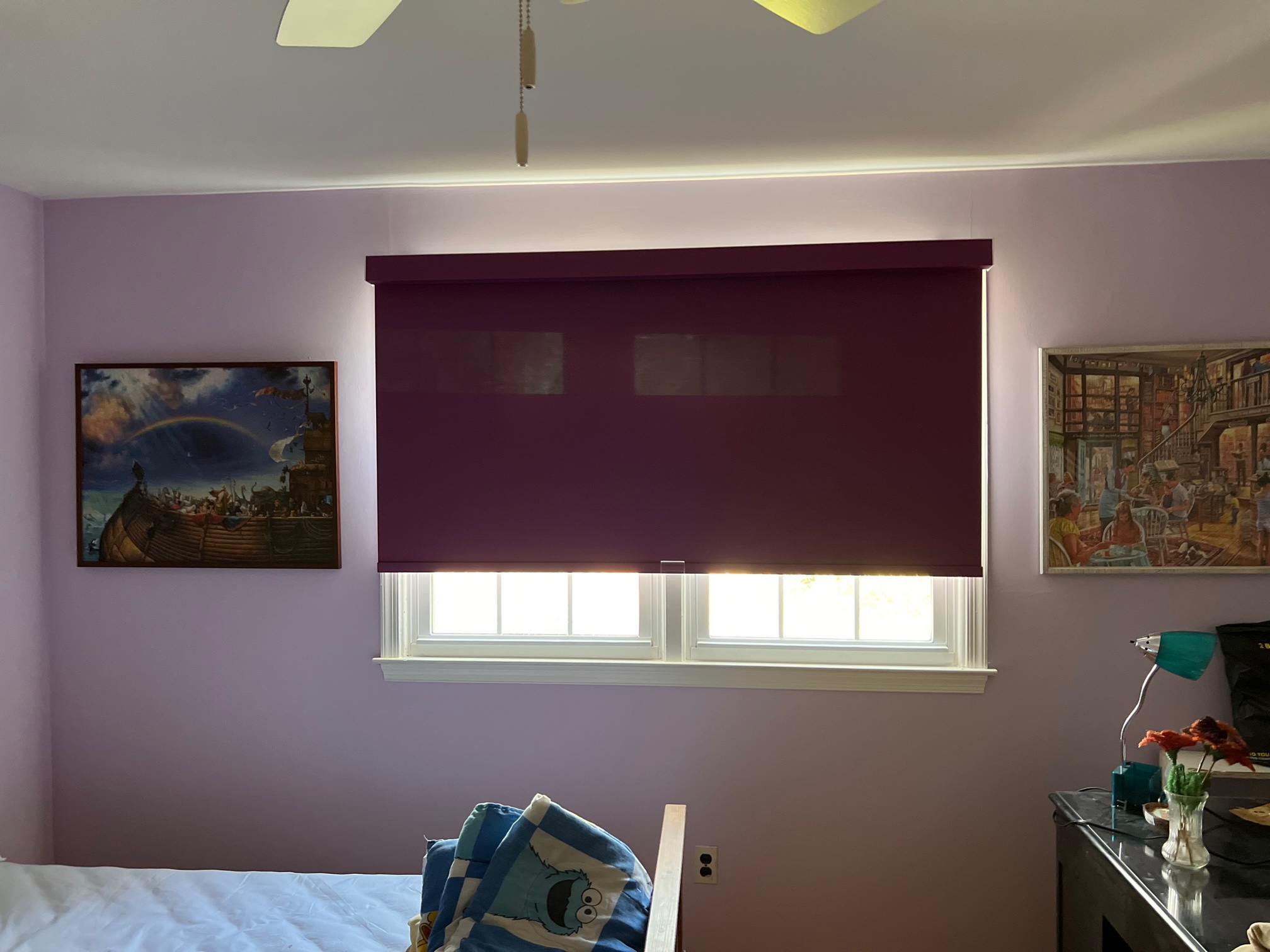 Roller shades come in a variety of colors and light filtering options!