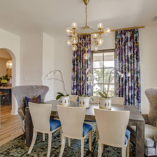 Budget Blinds of Rockwall, Forney, Terrell, and Greenville can help with adding some texture to your dining room. With panel drapery window treatments, you can add pops of color and texture to fit your unique style.