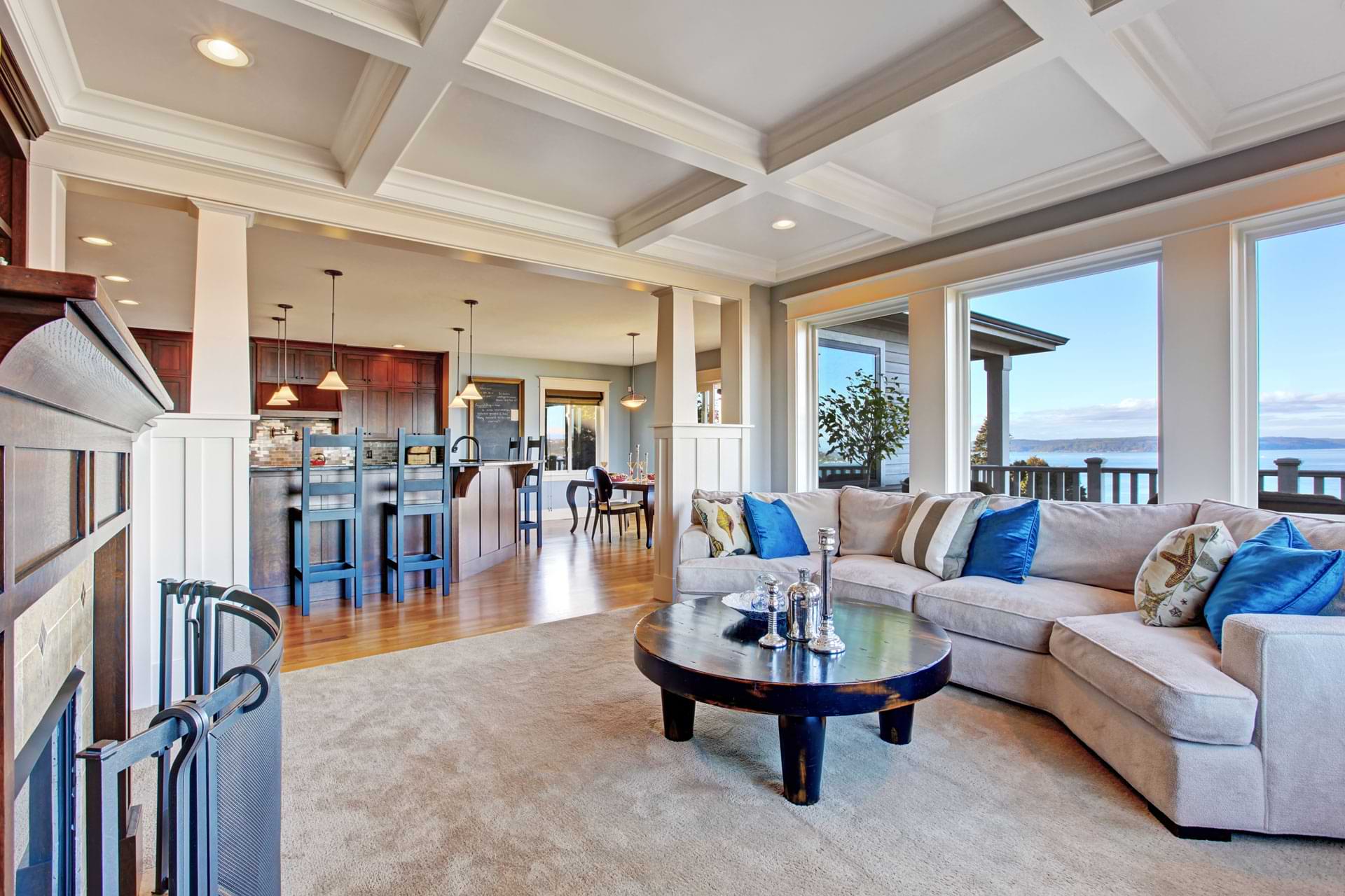 picture windows in living room