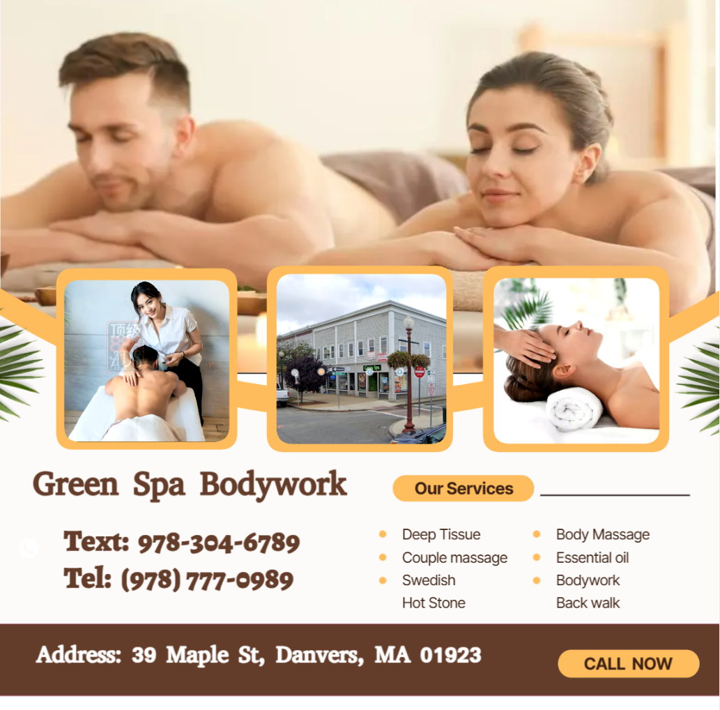 Our traditional full body massage in Danvers, MA
includes a combination of different massage therapies like
Swedish Massage, Deep Tissue, Sports Massage, Hot Oil Massage
at reasonable prices.