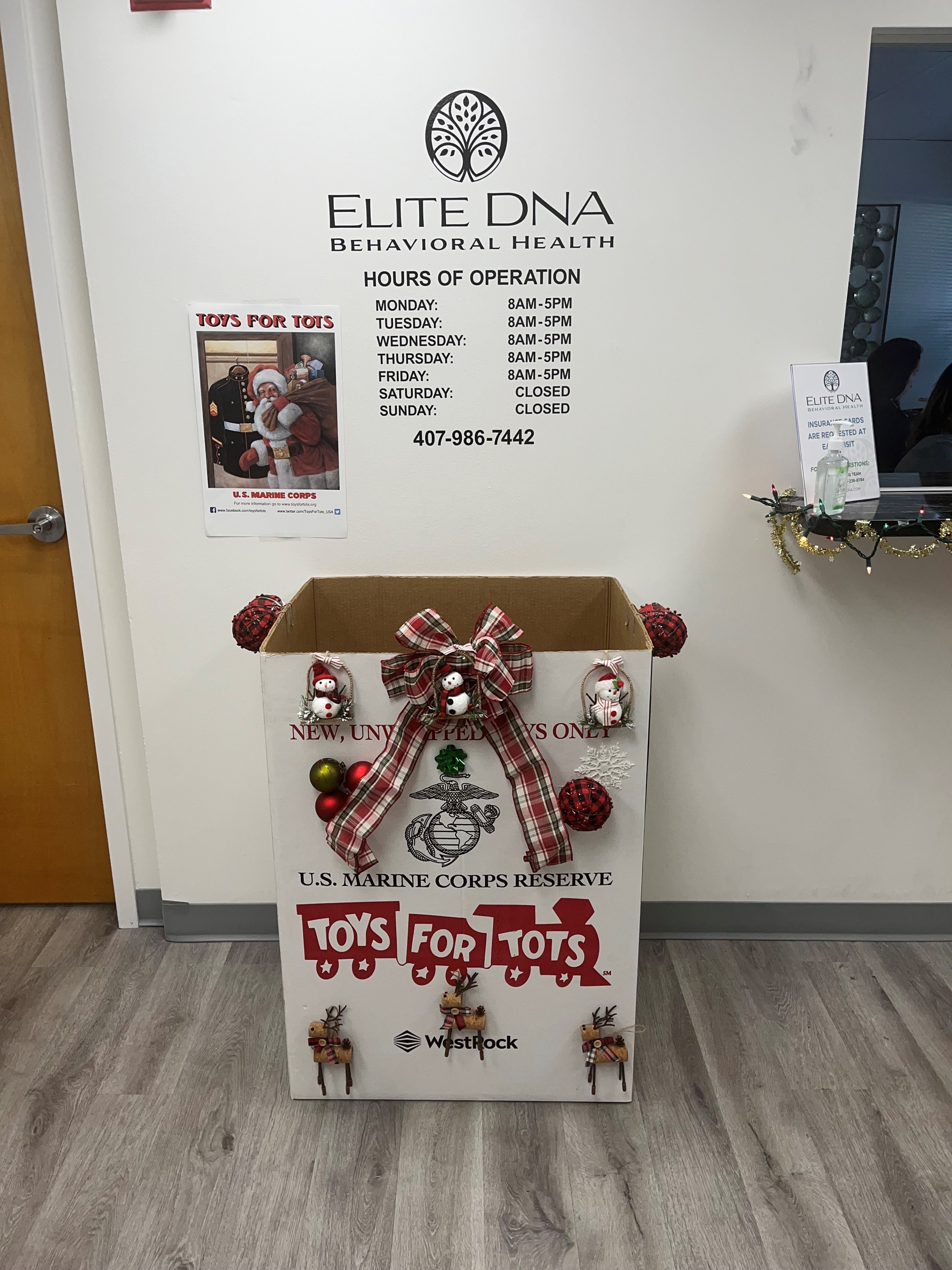 Elite DNA Behavioral Health - Maitland toy donation drive