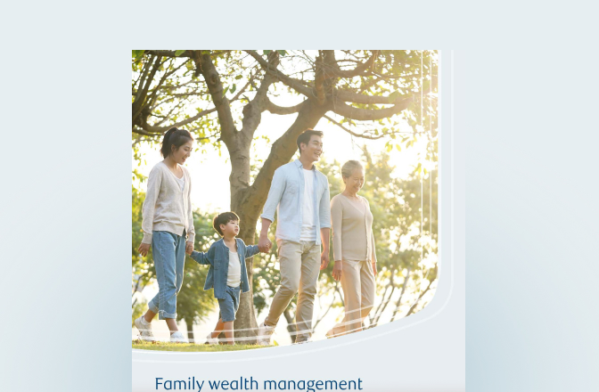 Cover of the family wealth guide with a multigenerational family.