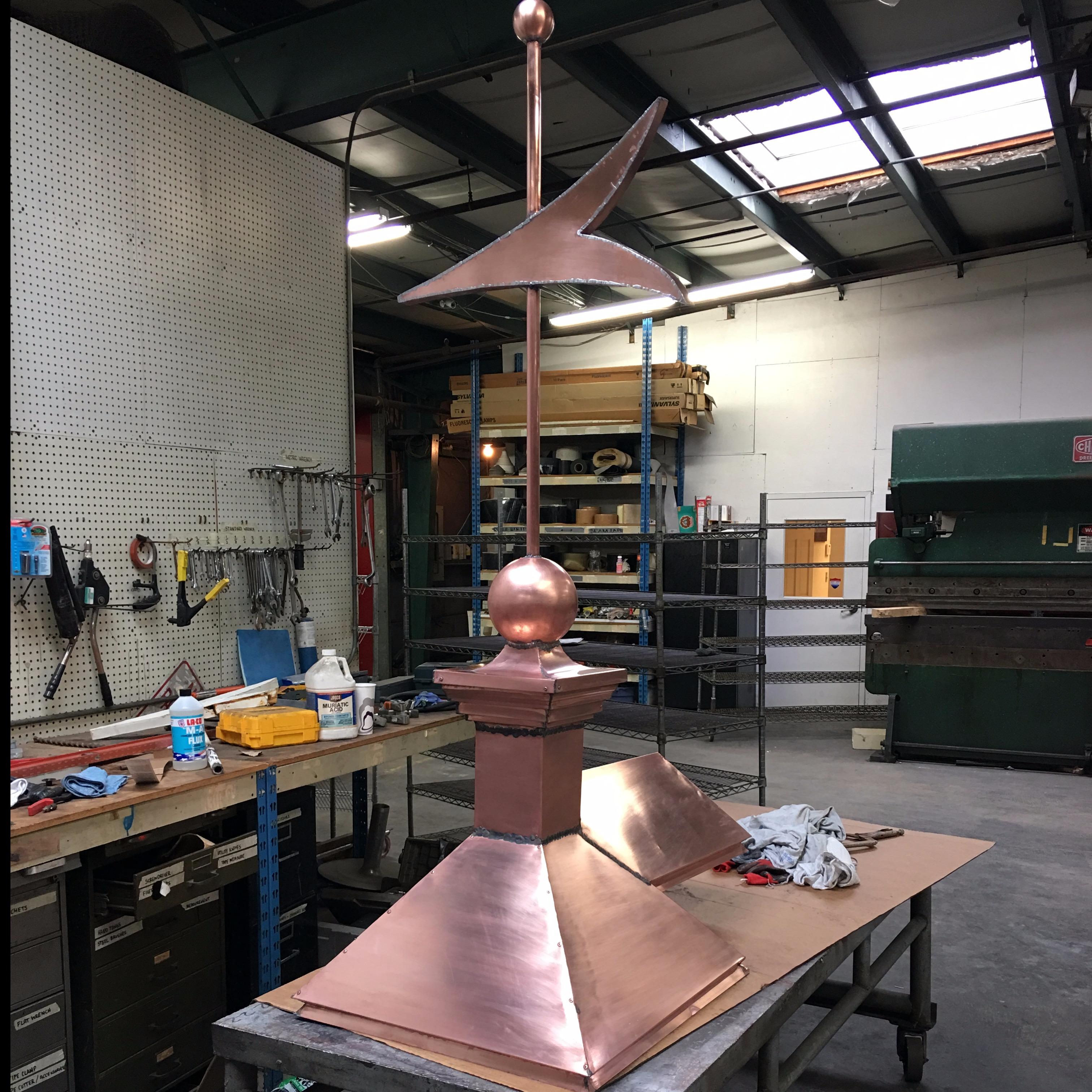 Brushed Copper Finial and Skirt