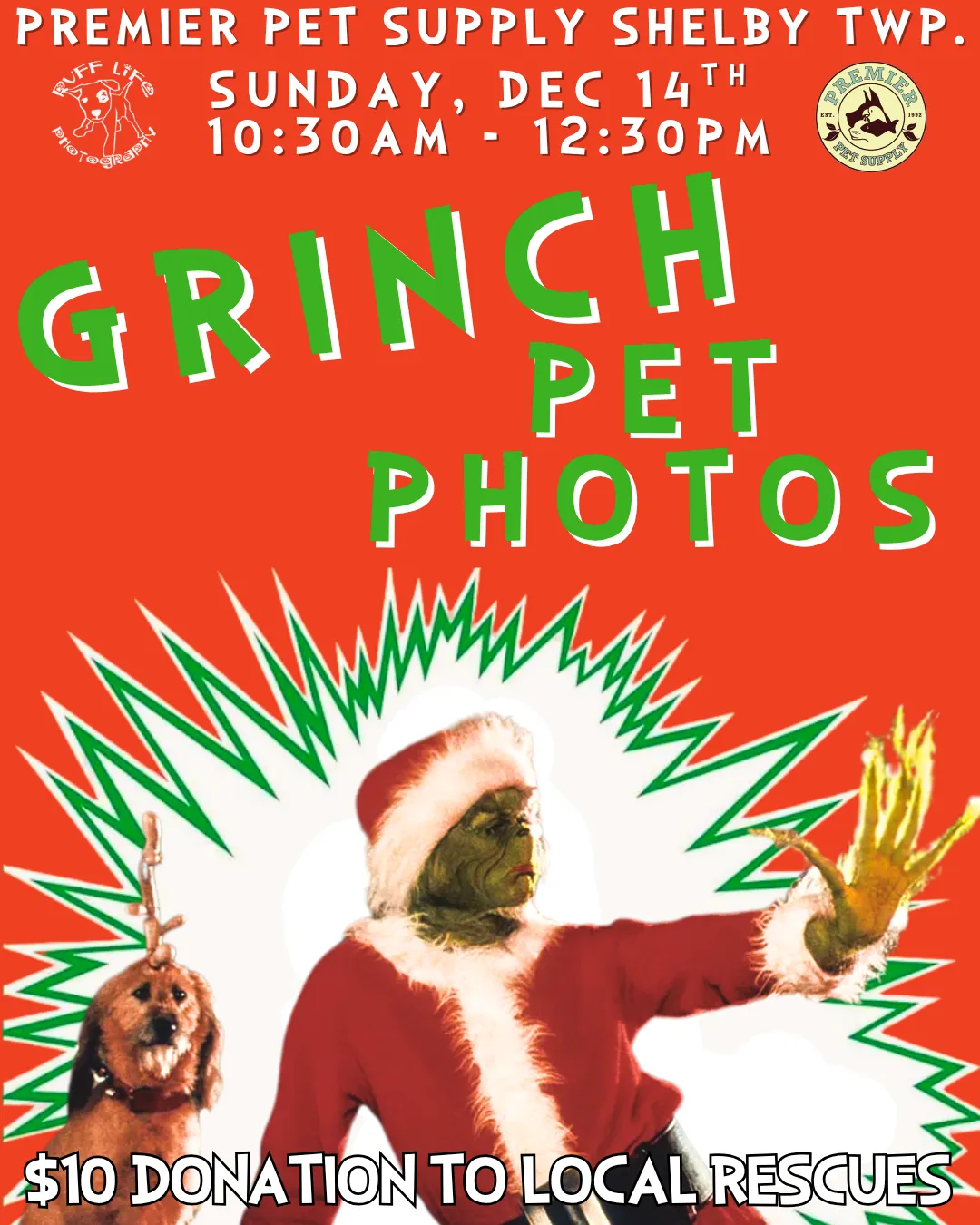 Image of Local Pet Event GRINCH PHOTOS W/ RUFF LIFE PHOTOGRAPHY | SHELBY TOWNSHIP Nearby