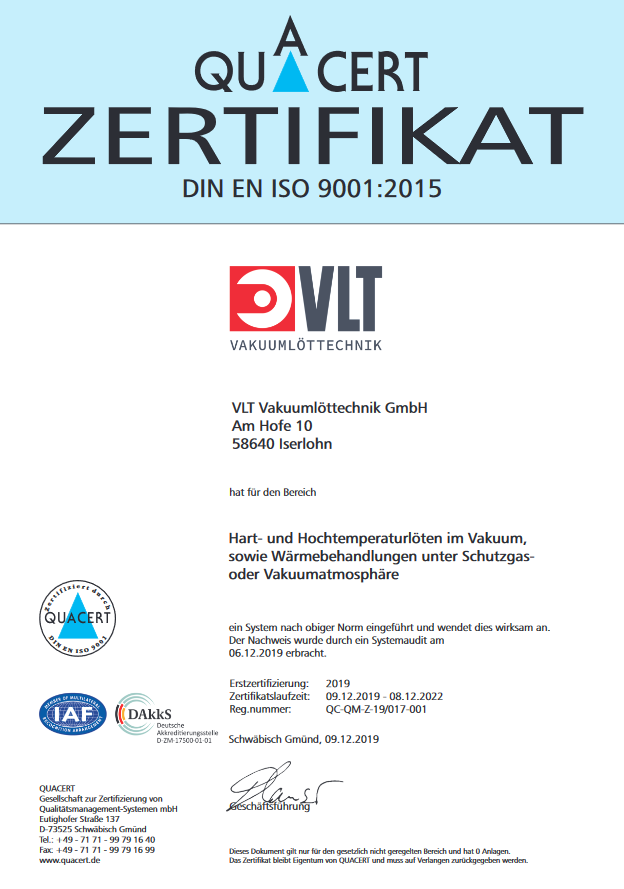 VLT Vakuumlöttechnik GmbH, Hämmerstraße 6a in Menden (Sauerland)