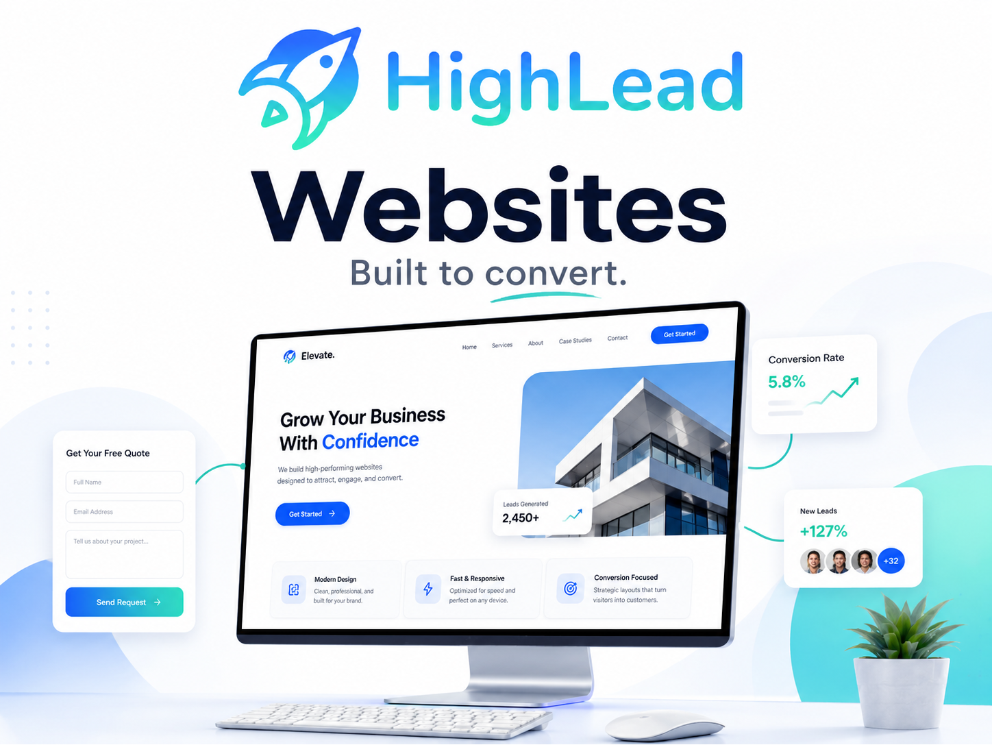 Websites
HighLead builds fast, conversion-focused websites designed to improve user experience, support SEO, and turn more visitors into leads and customers.