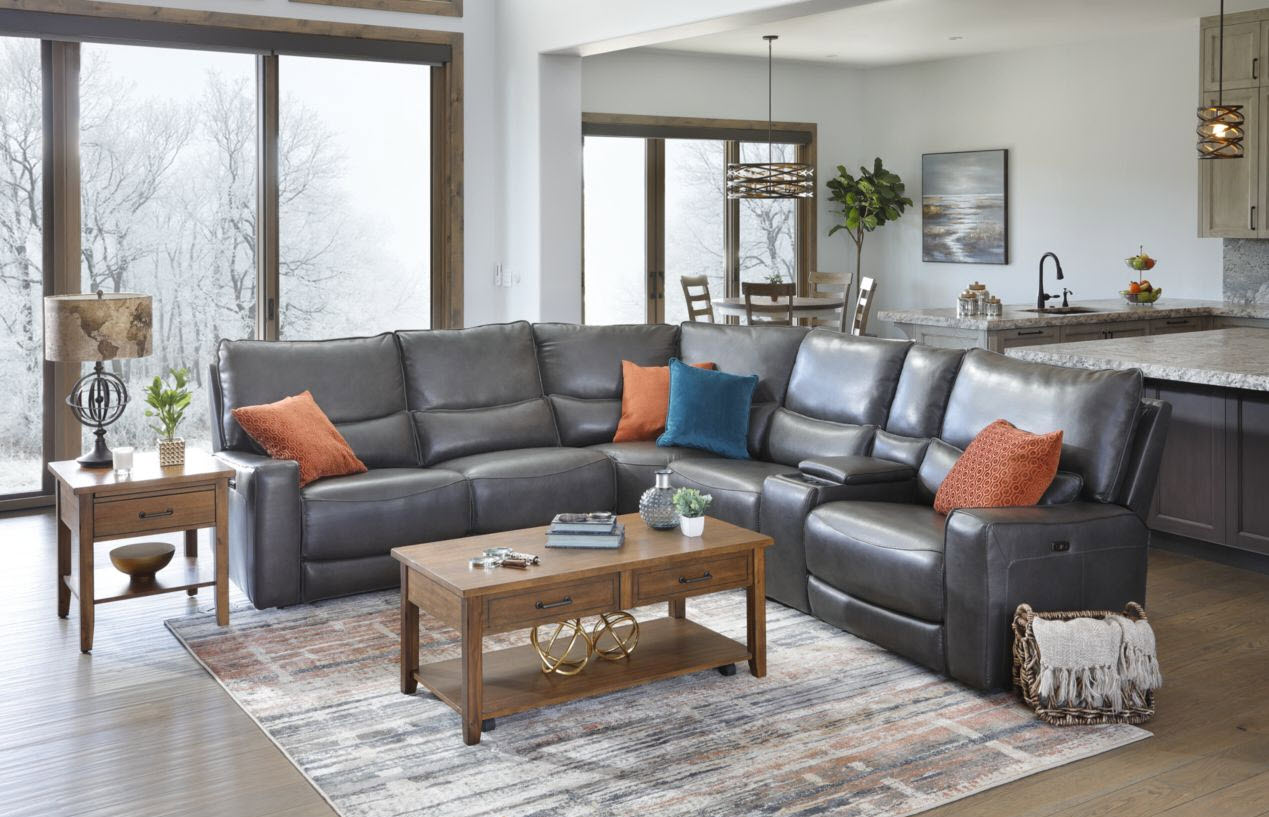 Apollo 6 Pc. Power Reclining Leather Sectional Furniture Row Wichita Falls (940)691-0235